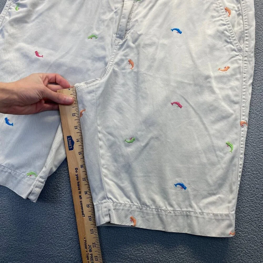 bamboo trader bermuda Beige shorts size 14 Embroidery,Pockets Zipper